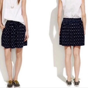 Madewell Navy White Turn Table Skirt Size XS